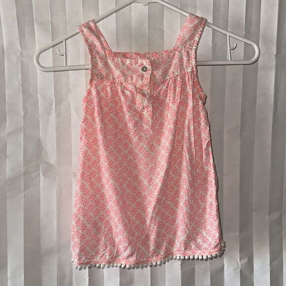 Carter’s Girls 6 Orange Floral Sleeveless Top Rear Button Summer Cute - Picture 2 of 3